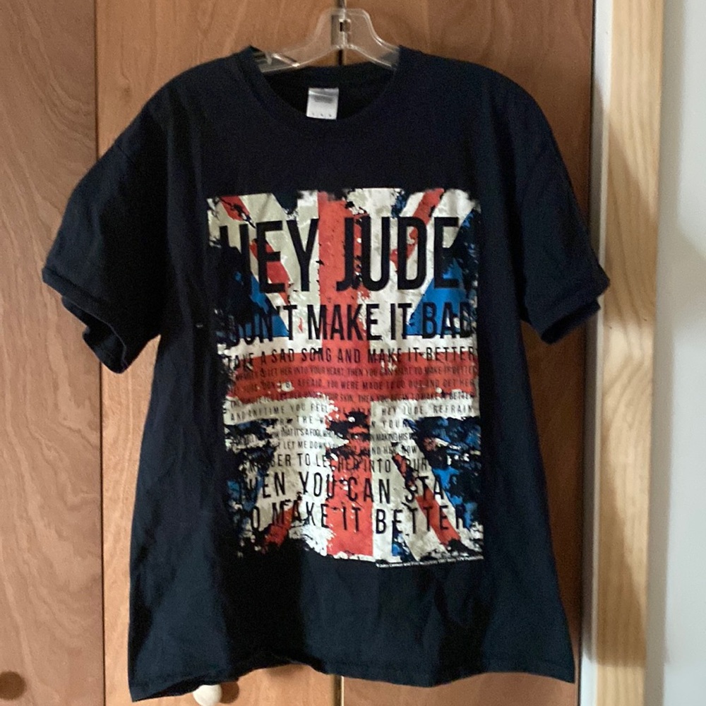 Beatles Hey Jude Black T-shirt Size L